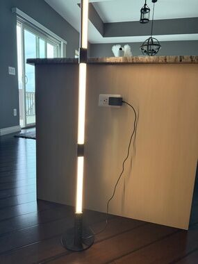 Adjustable Corner Light Pole in Silver and Black - white or multi color lights